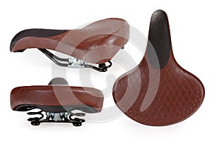 Leather bicycle saddle