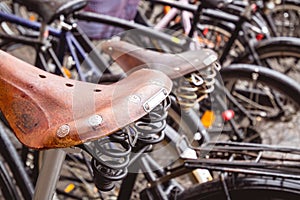 Leather bike saddle seat