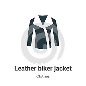 Leather biker jacket vector icon on white background. Flat vector leather biker jacket icon symbol sign from modern clothes