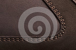 Leather boots stitched thread