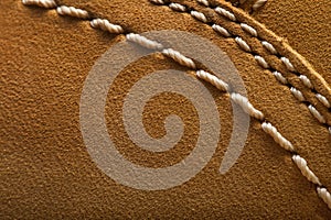 Leather boots stitched thread