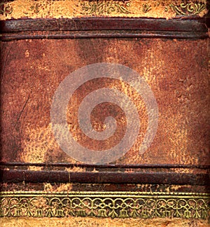 Leather bound book detail photo