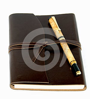 Leather Bound Journal and Pen