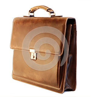 Leather briefcase of a businessman