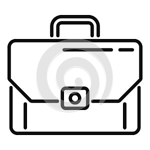 Leather briefcase icon outline vector. Work bag