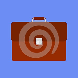 leather briefcase male business bag. work suitcase. office case Icon Vector Illustration