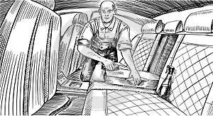 leather car seat. Auto detailing. Dry cleaning armchairs. Stylish Interior. Vehicle service or Automobile center. Repair