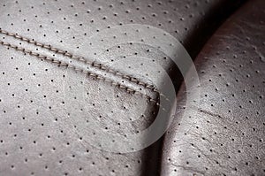 Leather car seat detail