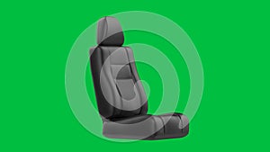 Leather car seat isolated on green screen