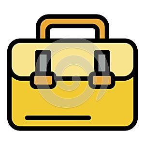 Leather case icon color outline vector