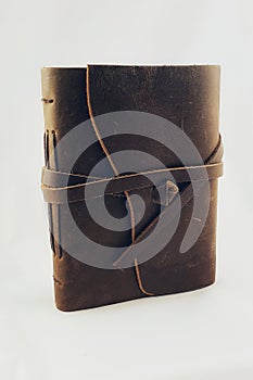 Leather covered old fashioned journal writing book-diary