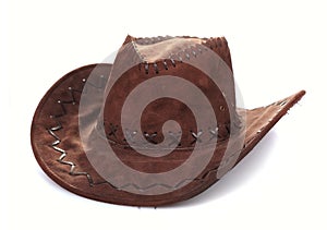 Leather cowboy hat