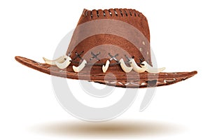 Leather cowboy hat