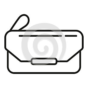 Leather craft bag icon outline vector. Fashion zipper