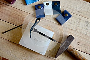 Leather craft tools for Handmade key ring and small bag