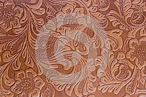 Leather Embossed Floral Pattern