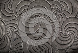 The Leather floral pattern background close up