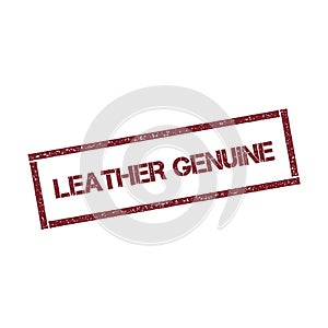 Leather Genuine rectangular stamp.