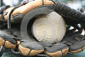 Leather glove softball game equipment sports photo