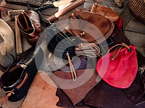 Leather goods. Medieval leather goods