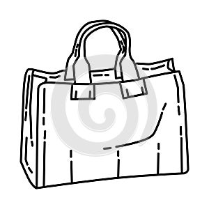 Leather Handbag Icon. Doodle Hand Drawn or Outline Icon Style