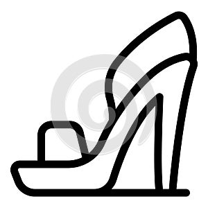 Leather high heels icon outline vector. Fashion designer ladylike pair shoes