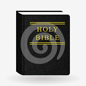 Leather Holy Bible. Book Pictogram. Vector Icons