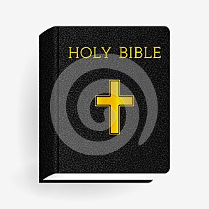 Leather Holy Bible. Book Pictogram. Vector Icons