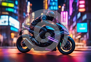 a leather jacket cycle biker motorcycle bike rider motorbike speed night helmet clothing style motorsport racing urban ride city