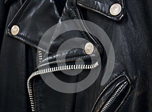 Leather jacket detail