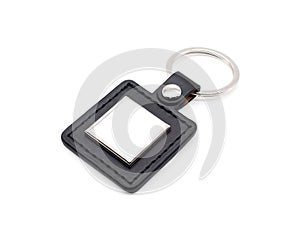 Leather key chain on isolated background with clipping path