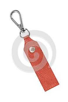 Leather key chain isolated on white background