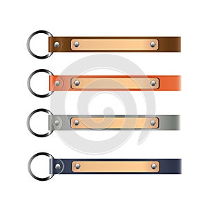 Leather key-chain vector