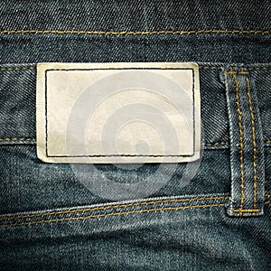 Leather label on jeans
