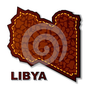 Leather Libyan Republic map