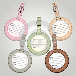 Leather luggage tags labels.