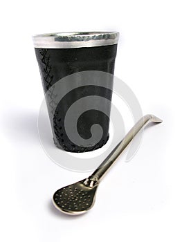 Leather Mate Cup and Straw