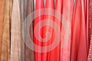 Leather material samples