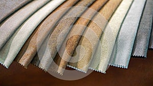 Leather material samples