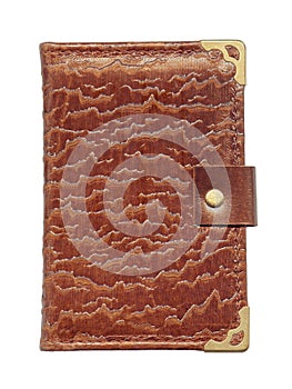 Leather notepad isolated