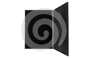 Leather open portfolio for documents on a white background