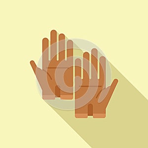 Leather pair of gloves icon flat vector. Craft tailor