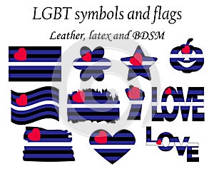 Leather Pride Flag. Symbol for leather fetishists, practitioners of sadomasochism, BDSM or related practices. photo