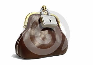 Leather Purse for Coins with Lock