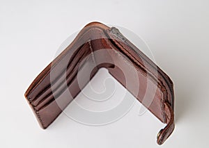 Leather purse/wallet in brown, real leather