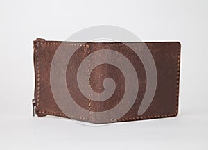 Leather purse/wallet in brown, real leather