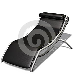 A leather recliner chair