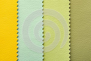 Leather samples of different colors for design as background