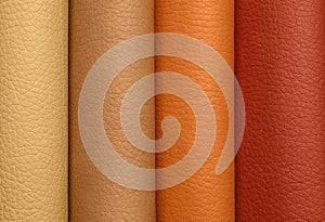 Leather samples of different colors