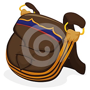 Leather satchel or carriel bag in the Colombian paisa culture, Vector illustration